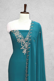 Georgette Churidar Material-Embroidery Thread