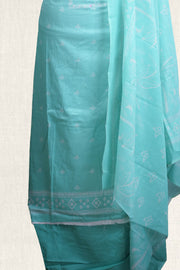 Elegant Printed Cotton Churidar Material with Mirror & Thread Work