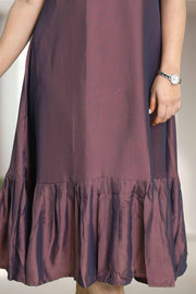 A-Line Kurti in Soft Silk with Embroidery Work