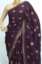 Circle Print Fancy Saree – Golden Print