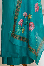 Silk Churidar Material with Floral Thread Work