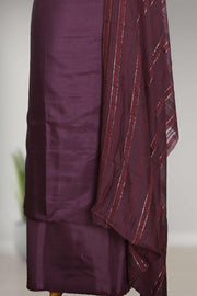 Silk Churidar Material with Golden Embroidery