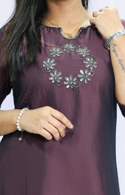 Rangeela Silk Flared Top – Beads & Sequins Work