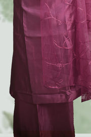Silk Churidar Material –  Floral Thread & Sequins Work