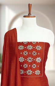 Silk Churidar Material – Stone with Mirror Work