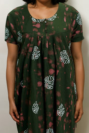 Printed Cotton Nighty with Stylish Cut