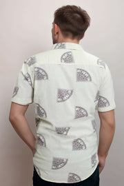 Men’s Casual Twill Cotton Shirt – Printed Design