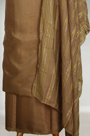 Silk Churidar Material with Golden Embroidery