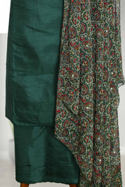 Silk Churidar Material with Mirror Work & Print