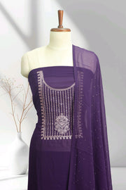 Georgette Churidar Material – Golden Thread Work