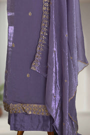 Fendy Churidar Material with Golden Embroidery & Sequins Work