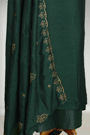 Silk Churidar Material with Embroidery & Beads Work