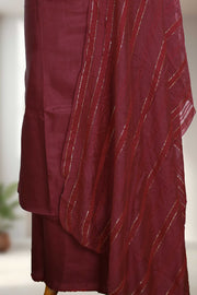 Silk Churidar Material with Golden Embroidery