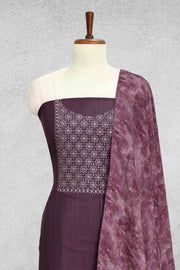 Silk Churidar Material – Embroidery & Sequins Work