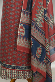 Cotton Churidar Material with Ajrakh Print