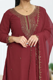 Churidar – Golden Embroidery Thread & Sequins Work