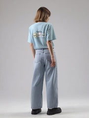 Loopknit Short Top with Printed Design