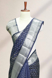 Tusser Silk Saree with Silver Butta Work
