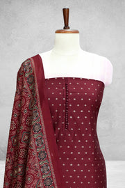 Silk Churidar Material with Button & Butta Work