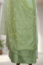Silk Churidar Material with Embroidery Work