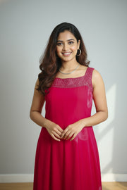 Silk Long Top – Stone & Mirror Work