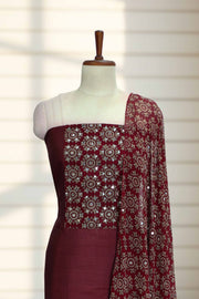 Silk Churidar Material-Ajrakh Print