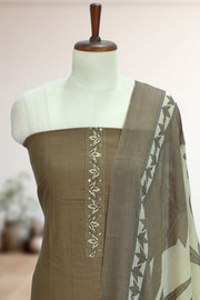 Cotton Churidar Material – Floral Print with Sequins Work