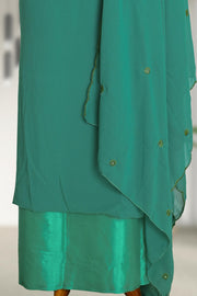 Floral Embroidered Sequinned Georgette Unstitched Churidar Material