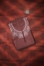 Silk Churidar Material – Floral Thread Work with Sequins