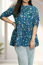 Cotton Short Kurti – Floral Charm