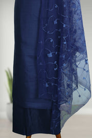 Embroidered Thread Work Silk Unstitched Dress Material