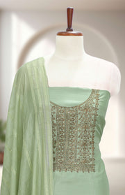 Silk Churidar Material – Golden Thread Work