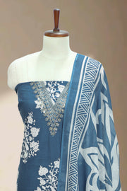 Cotton Churidar Material – Golden Thread & Sequins Work