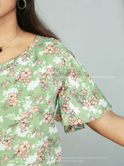 Elegant Breeze: Women's Chiffon Short Top with Round Neck and Puff Sleeves - Only ₹279!