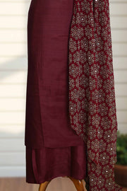 Silk Churidar Material-Ajrakh Print