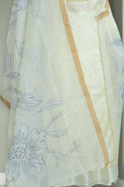Silk Churidar Material-Thread Work With Butta