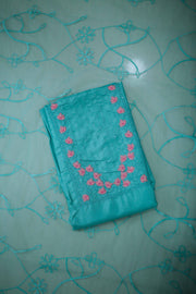 Floral Thread Work Silk Churidar Material