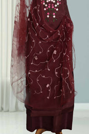 Elegant Silk Churidar Material with  Embroidery Thread