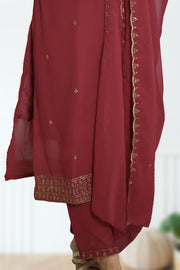 Churidar – Golden Embroidery Thread & Sequins Work