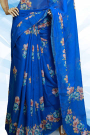 Linen Cotton Fancy Floral Saree