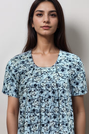 Women’s Printed Cotton Nighty – Babra Pattern