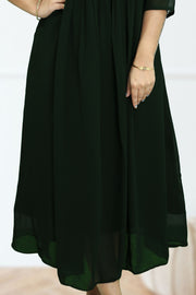 Flared Georgette Kurti – Cut Bead & Sequins Work