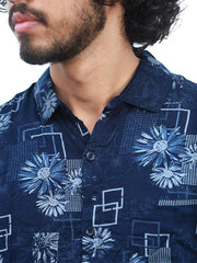 Men Regular Fit Rayon Printed Half Sleeve Casual Shirt