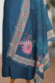 Silk Churidar Material – Floral Thread Work