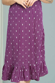 Cotton Night Dress with Print & Puff Sleeves