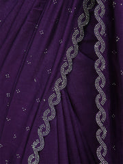 Elegant Vichitra Silk Fancy Saree with Stone Work - ₹527