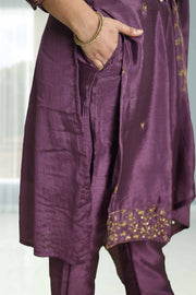 Silk Churidar with Stone Work