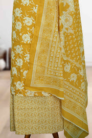 Cotton Churidar Material – Floral Print with Button Work