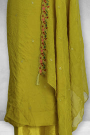Silk Churidar Material-Floral Thread