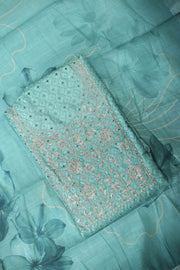 Silk Churidar Material – Golden Thread Work with Sequins